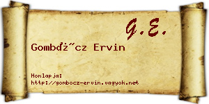 Gombócz Ervin névjegykártya